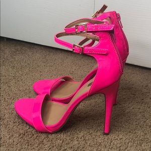 Pink strapped heel